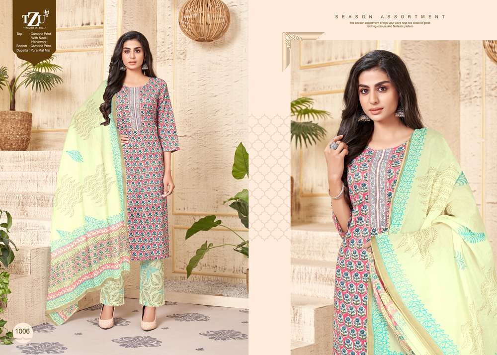 Umaiza By Tzu 1001 To 1008 Series Festive Traditional Wear Collection Beautiful Stylish Fancy Colorful Party Wear & Occasional Wear Dresses With Mal Mal Dupatta At Wholesale Price
