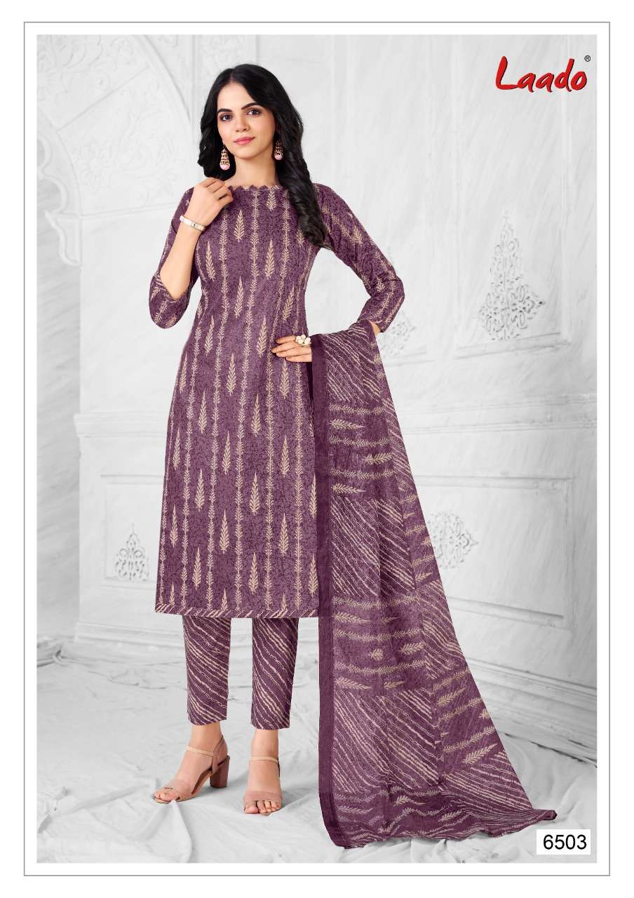 LAADO VOL-65 BY LAADO 6501 TO 6520 SERIES BEAUTIFUL SUITS COLORFUL STYLISH FANCY CASUAL WEAR & ETHNIC WEAR PURE COTTON DRESSES AT WHOLESALE PRICE