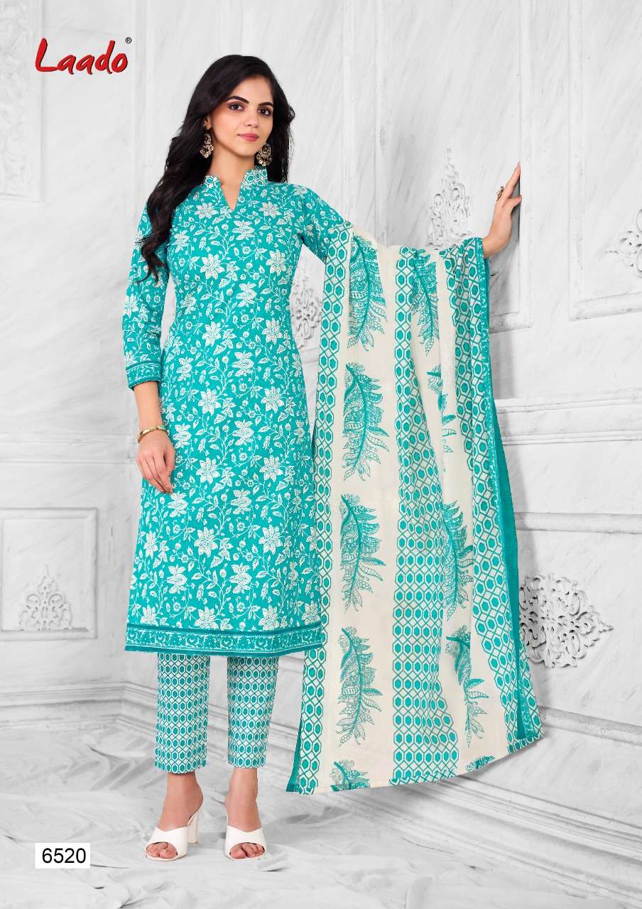 LAADO VOL-65 BY LAADO 6501 TO 6520 SERIES BEAUTIFUL SUITS COLORFUL STYLISH FANCY CASUAL WEAR & ETHNIC WEAR PURE COTTON DRESSES AT WHOLESALE PRICE