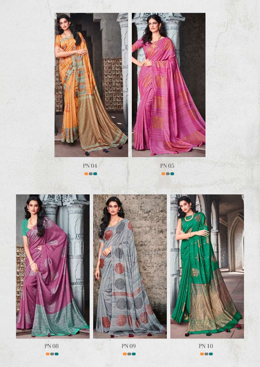 PANAMA BY SR 01 TO 10 SERIES INDIAN TRADITIONAL WEAR COLLECTION BEAUTIFUL STYLISH FANCY COLORFUL PARTY WEAR & OCCASIONAL WEAR SOFT LINEN SAREES AT WHOLESALE PRICE