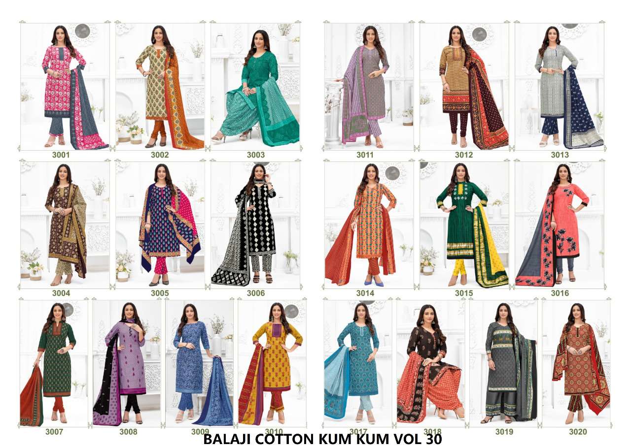 KUM KUM VOL-30 BY BALAJI COTTON SERIES FESTIVE TRADITIONAL WEAR COLLECTION BEAUTIFUL STYLISH FANCY COLORFUL PARTY WEAR & OCCASIONAL WEAR DRESSES WITH COTTON DRESS AT WHOLESALE PRICE
