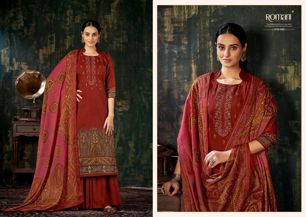 MAREENA VOL-7 BY ROMANI 1070-001 TO 1070-010 SERIES BEAUTIFUL SUITS COLORFUL STYLISH FANCY CASUAL WEAR & ETHNIC WEAR SOFT COTTON PRINT DRESSES AT WHOLESALE PRICE