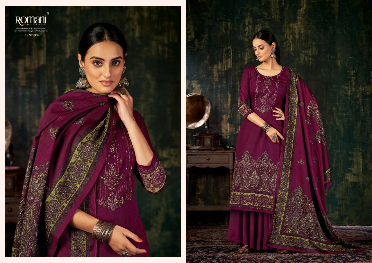 MAREENA VOL-7 BY ROMANI 1070-001 TO 1070-010 SERIES BEAUTIFUL SUITS COLORFUL STYLISH FANCY CASUAL WEAR & ETHNIC WEAR SOFT COTTON PRINT DRESSES AT WHOLESALE PRICE