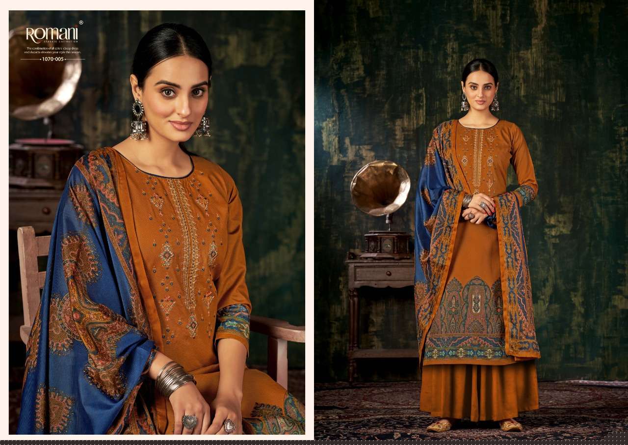 MAREENA VOL-7 BY ROMANI 1070-001 TO 1070-010 SERIES BEAUTIFUL SUITS COLORFUL STYLISH FANCY CASUAL WEAR & ETHNIC WEAR SOFT COTTON PRINT DRESSES AT WHOLESALE PRICE