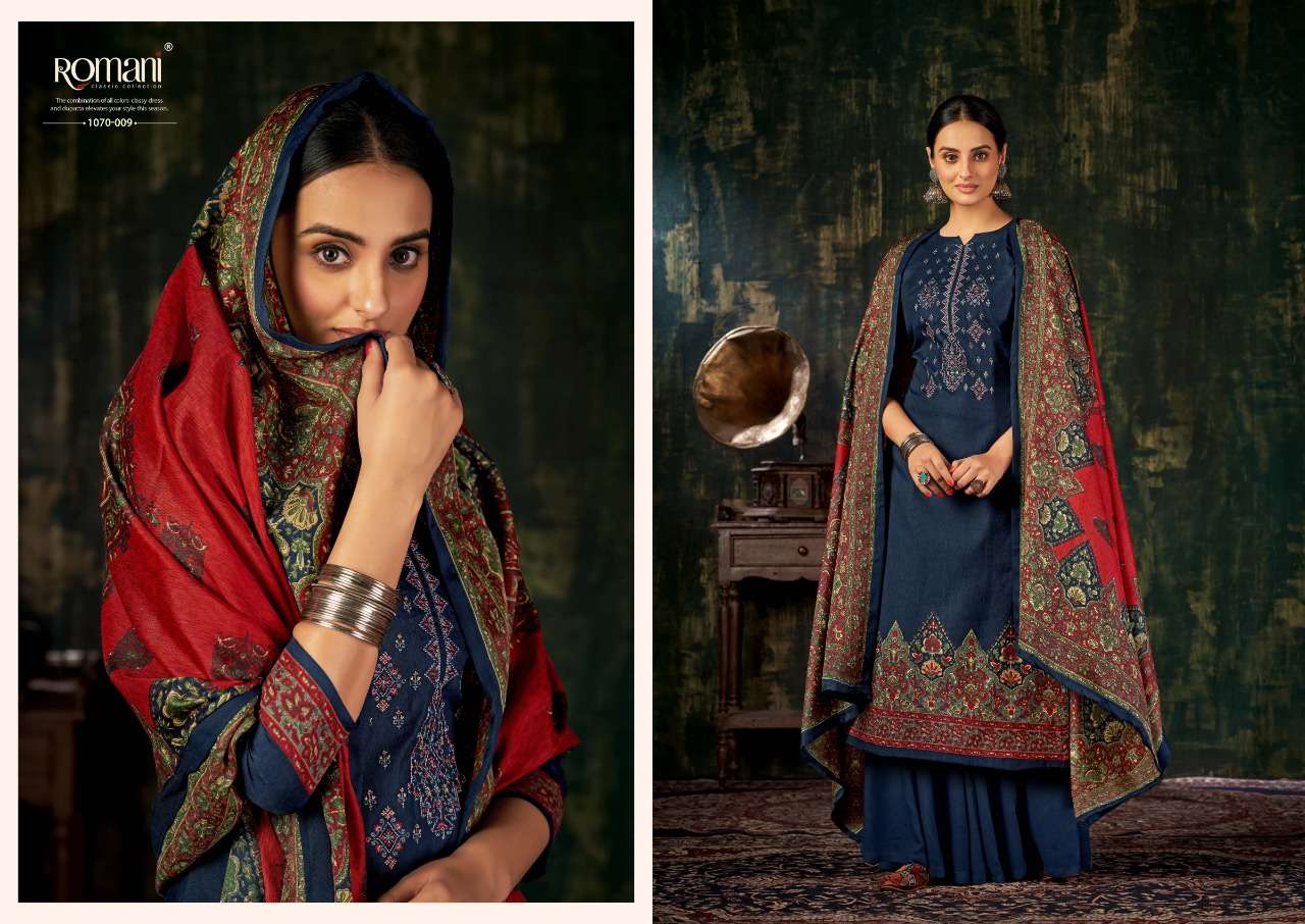 MAREENA VOL-7 BY ROMANI 1070-001 TO 1070-010 SERIES BEAUTIFUL SUITS COLORFUL STYLISH FANCY CASUAL WEAR & ETHNIC WEAR SOFT COTTON PRINT DRESSES AT WHOLESALE PRICE