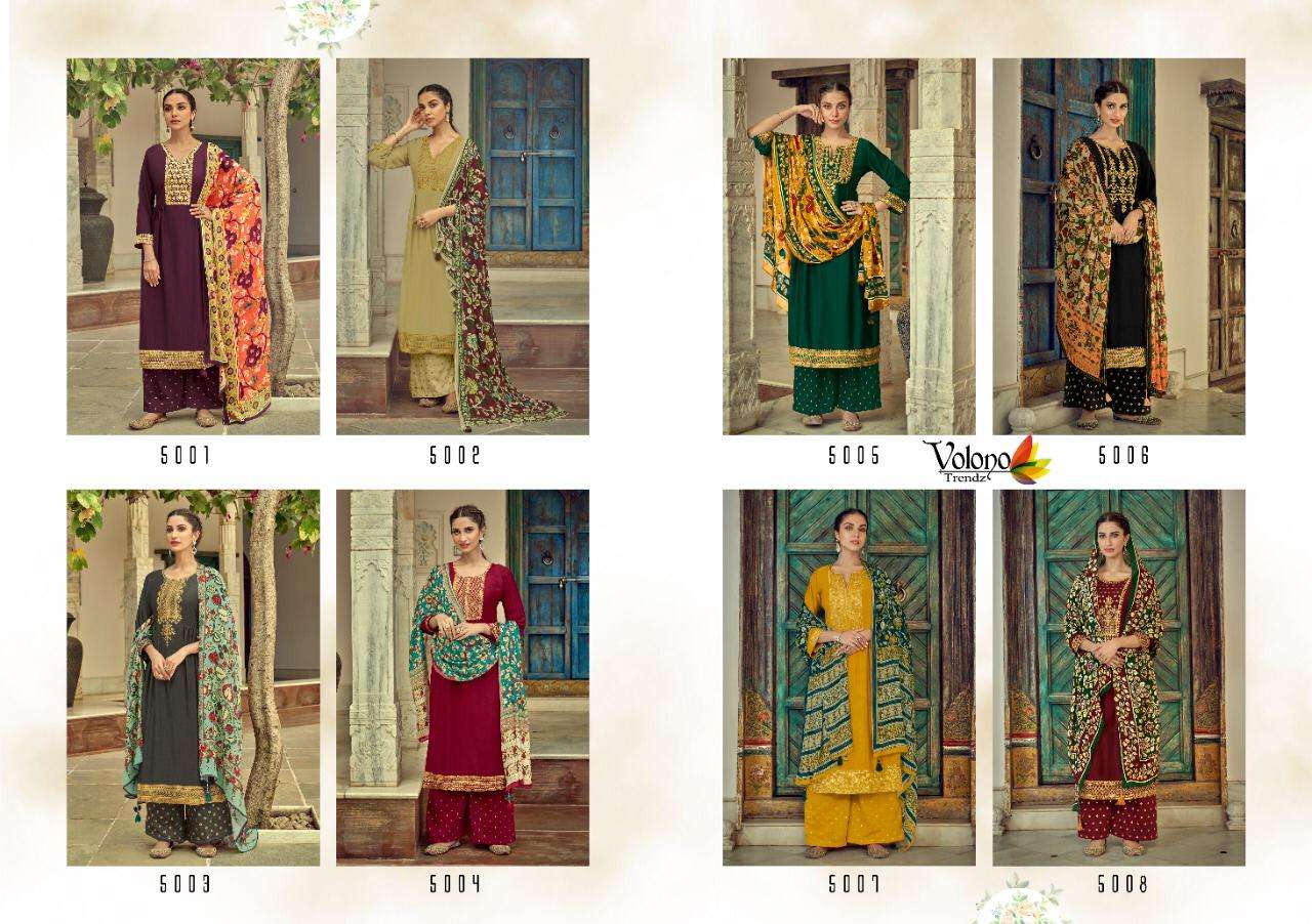 Ehrum By Volono Trendz 5001 To 5008 Series Beautiful Suits Colorful Stylish Fancy Casual Wear & Ethnic Wear Silk Print Dresses At Wholesale Price