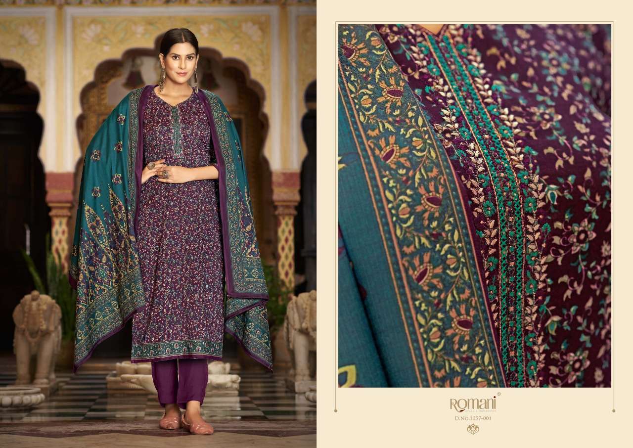 Soneri By Romani 1057-001 To 1057-010 Series Beautiful Festive Suits Colorful Stylish Fancy Casual Wear & Ethnic Wear Premium Pashmina With Work Dresses At Wholesale Price
