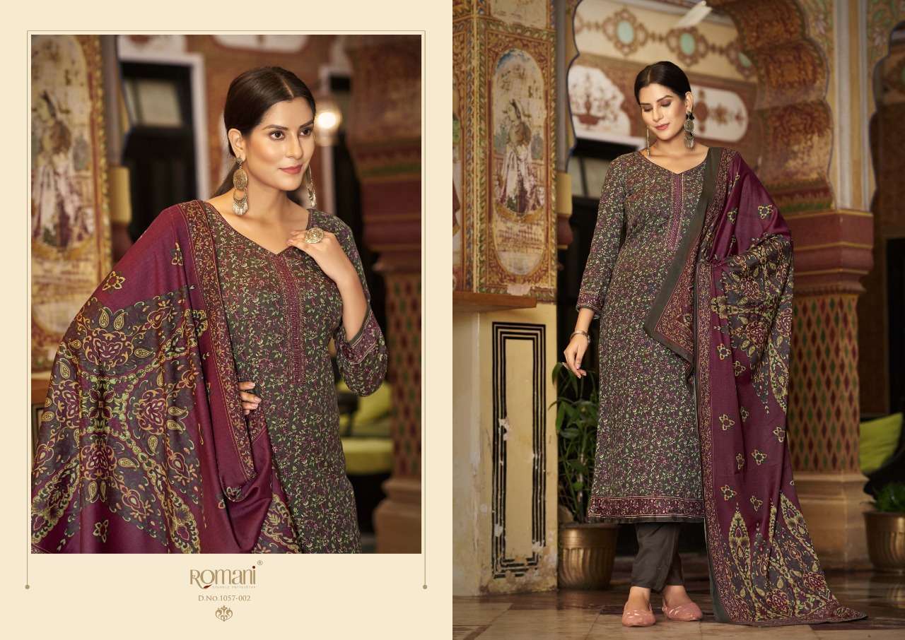 Soneri By Romani 1057-001 To 1057-010 Series Beautiful Festive Suits Colorful Stylish Fancy Casual Wear & Ethnic Wear Premium Pashmina With Work Dresses At Wholesale Price
