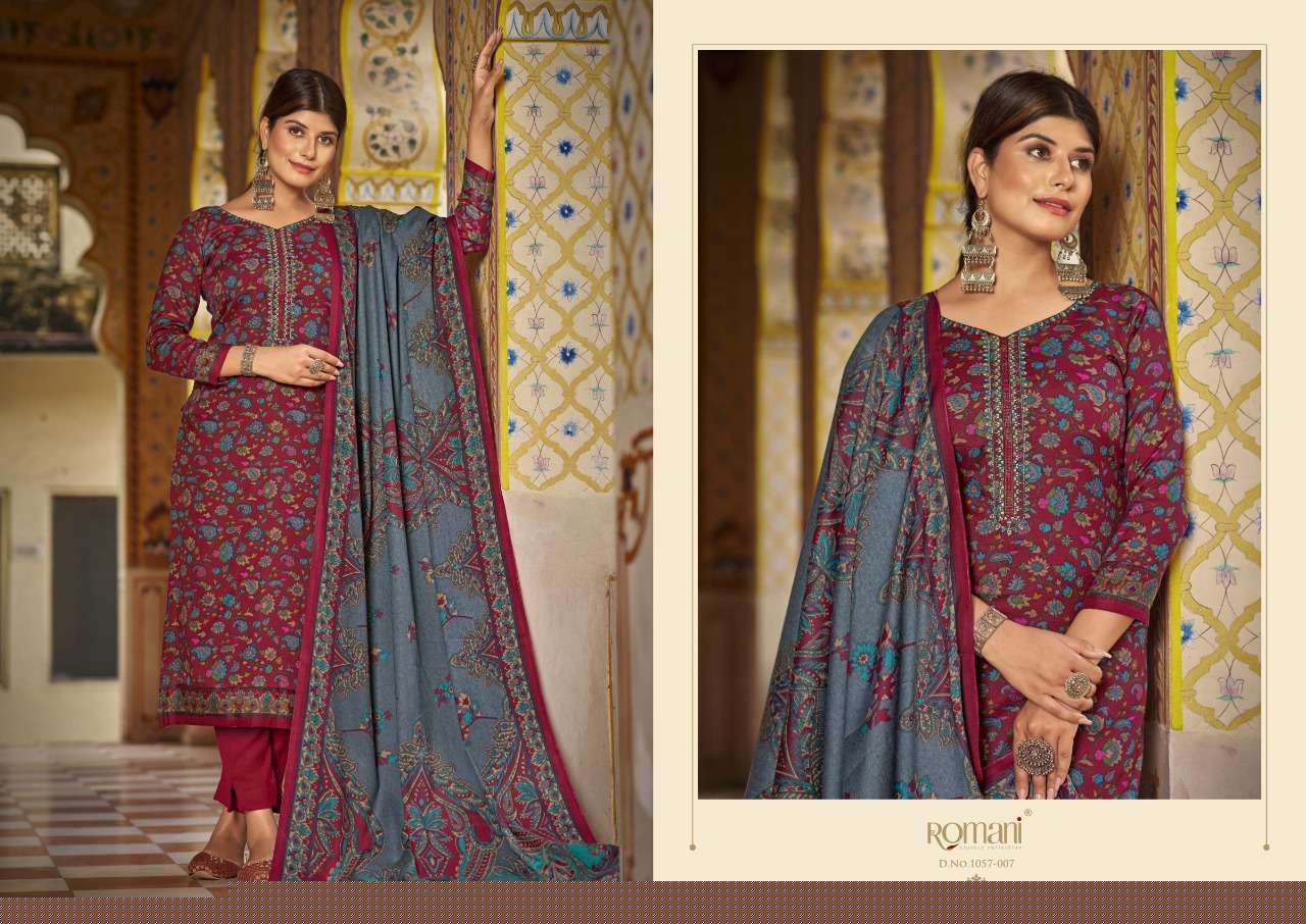 Soneri By Romani 1057-001 To 1057-010 Series Beautiful Festive Suits Colorful Stylish Fancy Casual Wear & Ethnic Wear Premium Pashmina With Work Dresses At Wholesale Price