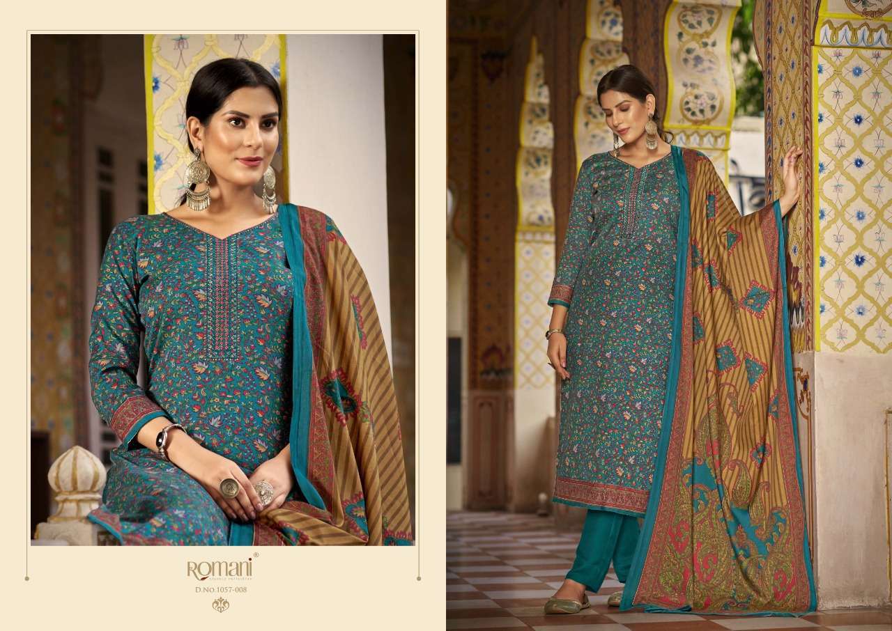 Soneri By Romani 1057-001 To 1057-010 Series Beautiful Festive Suits Colorful Stylish Fancy Casual Wear & Ethnic Wear Premium Pashmina With Work Dresses At Wholesale Price