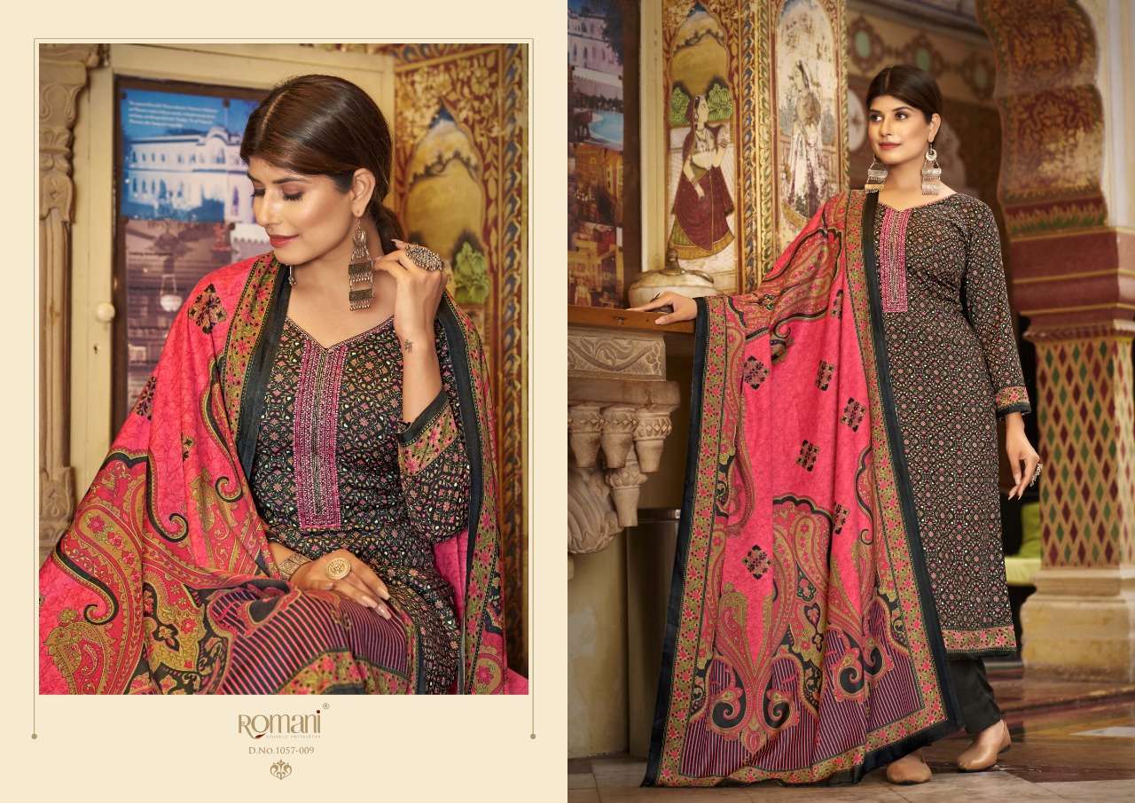 Soneri By Romani 1057-001 To 1057-010 Series Beautiful Festive Suits Colorful Stylish Fancy Casual Wear & Ethnic Wear Premium Pashmina With Work Dresses At Wholesale Price