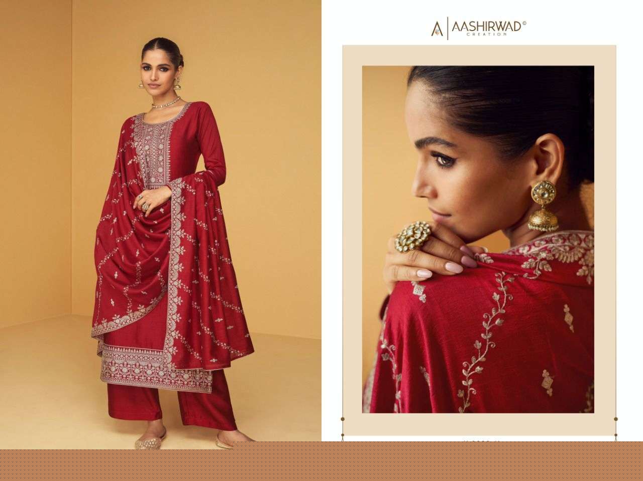 Apsara By Aashirwad Creation 9388 To 9393 Series Beautiful Stylish Fancy Colorful Casual Wear & Ethnic Wear & Ready To Wear Pure Silk Santoon Dresses At Wholesale Price