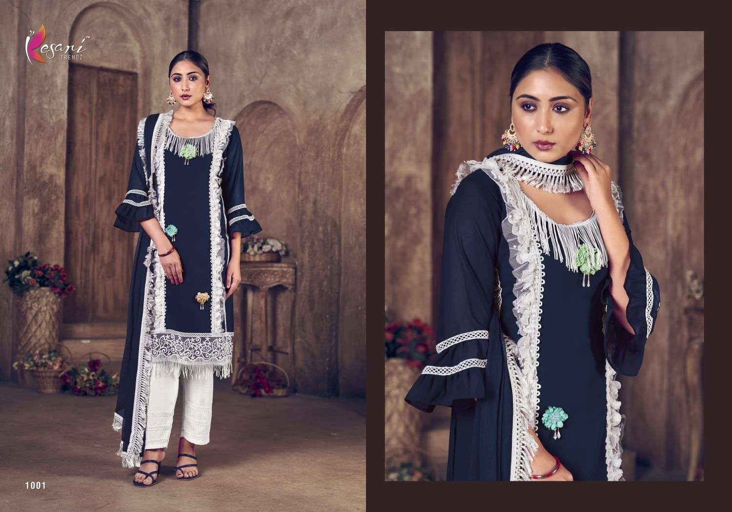 JASH E BAHAR BY KESARI TRENDZ 1001 TO 1003 SERIES BEAUTIFUL STYLISH SUITS FANCY COLORFUL CASUAL WEAR & ETHNIC WEAR & READY TO WEAR HEAVY GEORGETTE DRESSES AT WHOLESALE PRICE