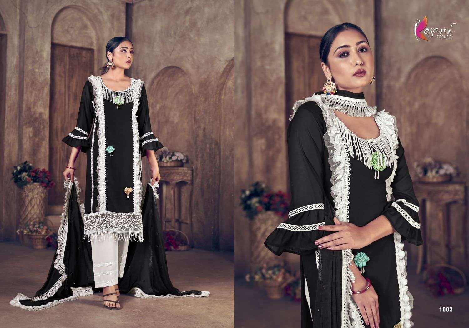 JASH E BAHAR BY KESARI TRENDZ 1001 TO 1003 SERIES BEAUTIFUL STYLISH SUITS FANCY COLORFUL CASUAL WEAR & ETHNIC WEAR & READY TO WEAR HEAVY GEORGETTE DRESSES AT WHOLESALE PRICE