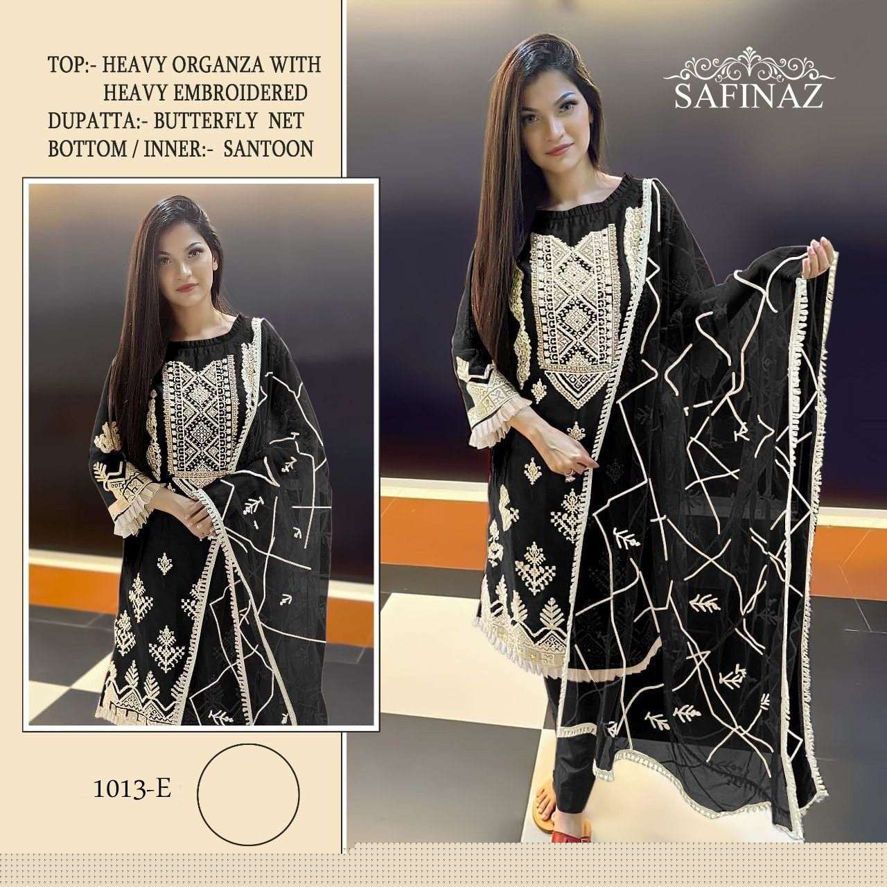 SAFINAZ 1013 COLOURS BY SAFINAZ 1013-A TO 1013-E SERIES DESIGNER FESTIVE PAKISTANI SUITS COLLECTION BEAUTIFUL STYLISH FANCY COLORFUL PARTY WEAR & OCCASIONAL WEAR HEAVY ORGANZA EMBROIDERED DRESSES AT WHOLESALE PRICE