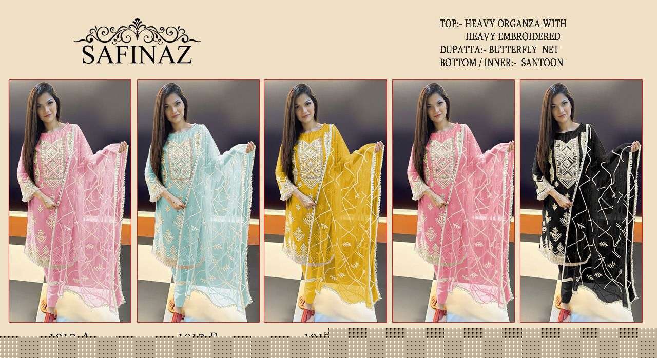 SAFINAZ 1013 COLOURS BY SAFINAZ 1013-A TO 1013-E SERIES DESIGNER FESTIVE PAKISTANI SUITS COLLECTION BEAUTIFUL STYLISH FANCY COLORFUL PARTY WEAR & OCCASIONAL WEAR HEAVY ORGANZA EMBROIDERED DRESSES AT WHOLESALE PRICE