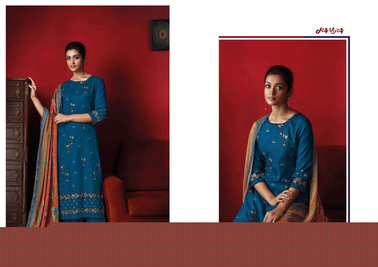DASTOOR BY JAY VIJAY PRINTS 7701 TO 7707 SERIES INDIAN SUITS BEAUTIFUL FANCY COLORFUL STYLISH PARTY WEAR & OCCASIONAL WEAR PURE RAYON EMBROIDERY DRESSES AT WHOLESALE PRICE