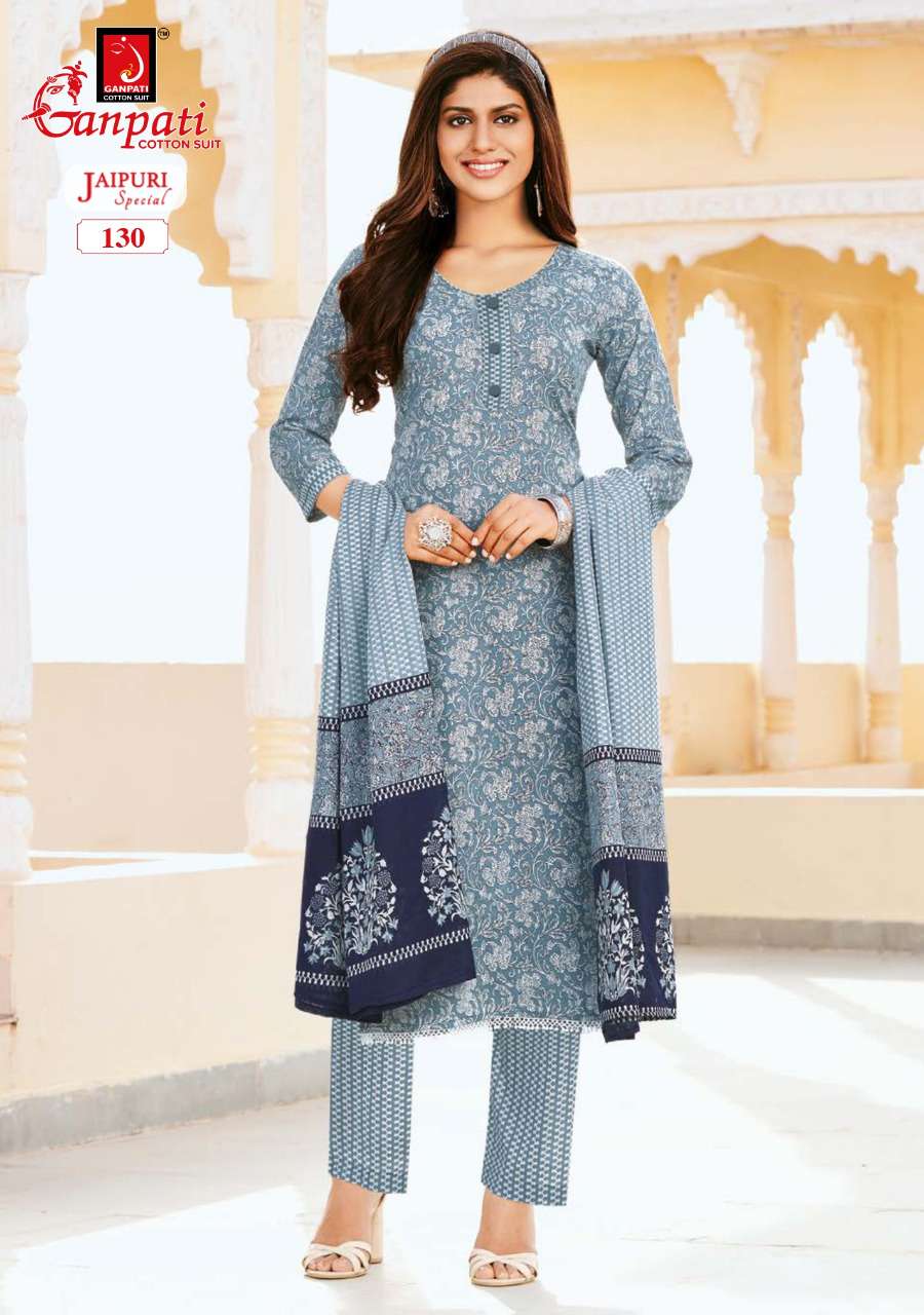 JAIPURI SPECIAL VOL-2 BY GANPATI COTTON SUITS 116TO 130 SERIES BEAUTIFUL STYLISH SUITS FANCY COLORFUL CASUAL WEAR & ETHNIC WEAR & READY TO WEAR PURE COTTON PRINT DRESSES AT WHOLESALE PRICE