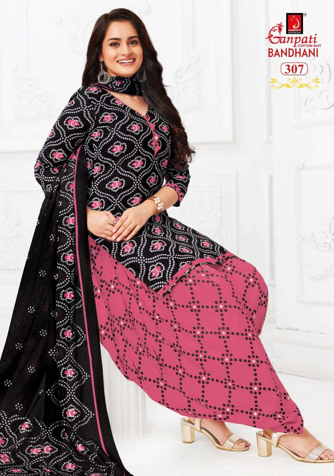 BANDHANI VOL-3 BY GANPATI COTTON SUITS 301 TO 312 SERIES BEAUTIFUL SUITS COLORFUL STYLISH FANCY CASUAL WEAR & ETHNIC WEAR PURE COTTON PRINT DRESSES AT WHOLESALE PRICE
