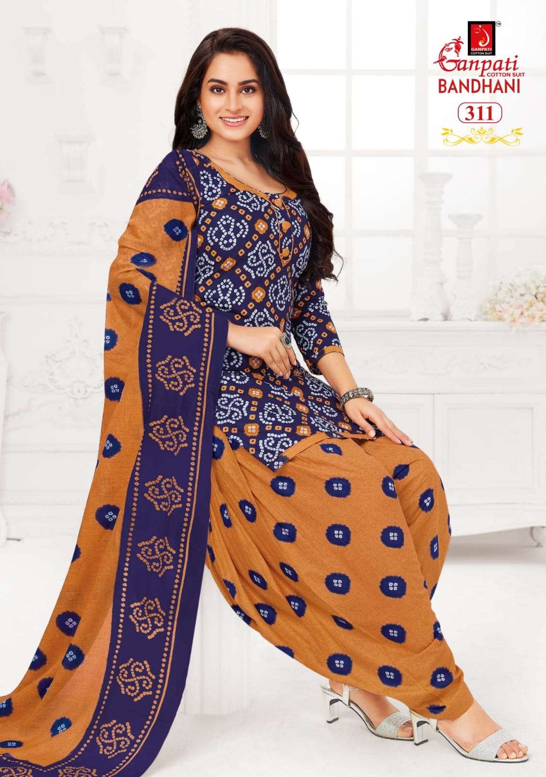 BANDHANI VOL-3 BY GANPATI COTTON SUITS 301 TO 312 SERIES BEAUTIFUL SUITS COLORFUL STYLISH FANCY CASUAL WEAR & ETHNIC WEAR PURE COTTON PRINT DRESSES AT WHOLESALE PRICE