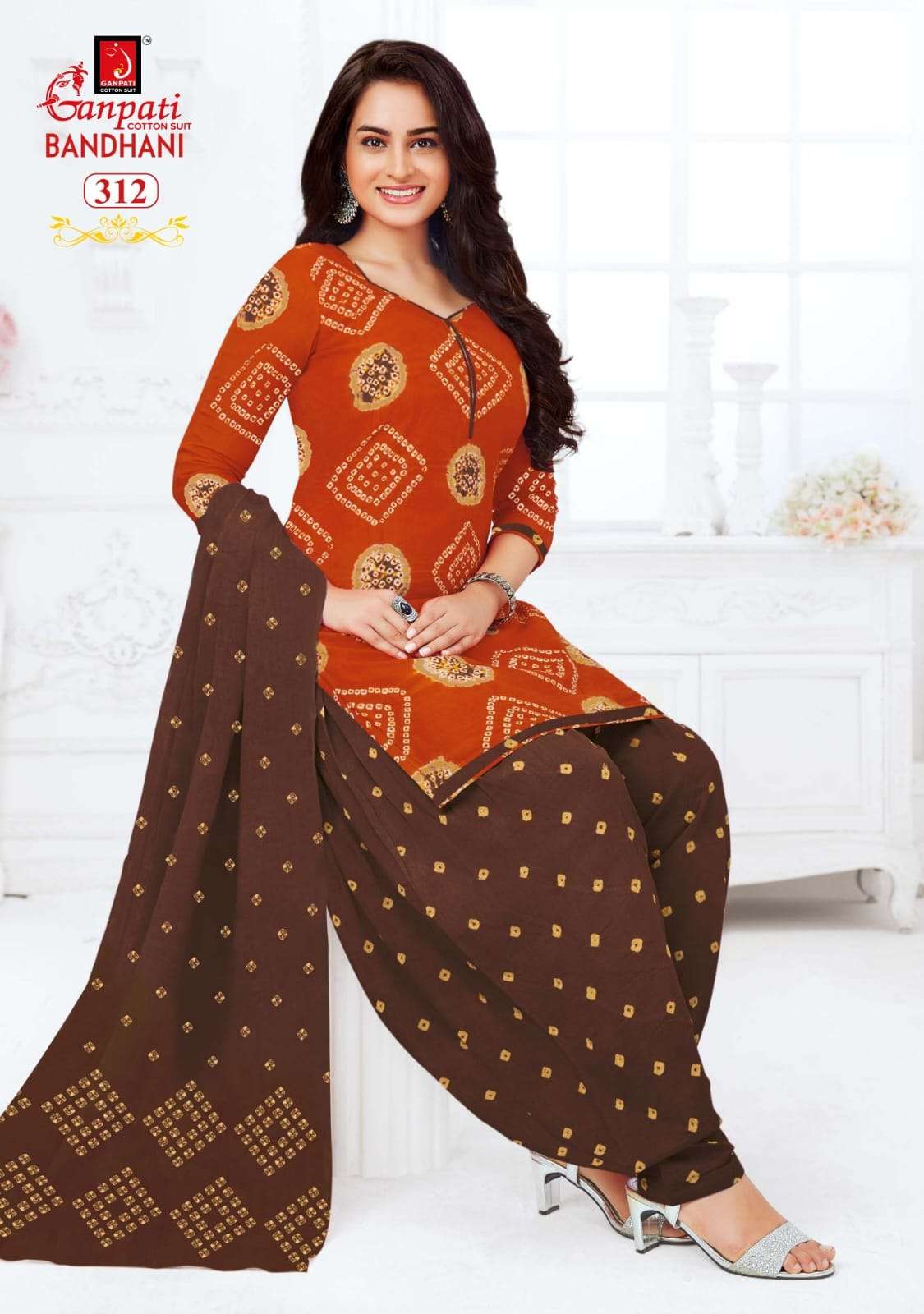 BANDHANI VOL-3 BY GANPATI COTTON SUITS 301 TO 312 SERIES BEAUTIFUL SUITS COLORFUL STYLISH FANCY CASUAL WEAR & ETHNIC WEAR PURE COTTON PRINT DRESSES AT WHOLESALE PRICE