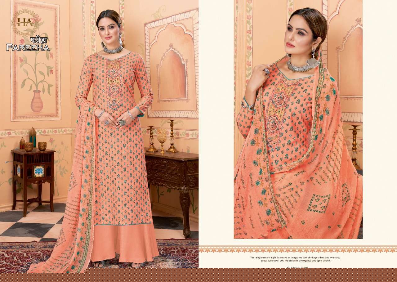 PAREEHA BY HARSHIT FASHION HUB 1035-001 TO 1035-008 SERIES BEAUTIFUL SUITS COLORFUL STYLISH FANCY CASUAL WEAR & ETHNIC WEAR VISCOSE RAYON DIGITAL PRINT DRESSES AT WHOLESALE PRICE