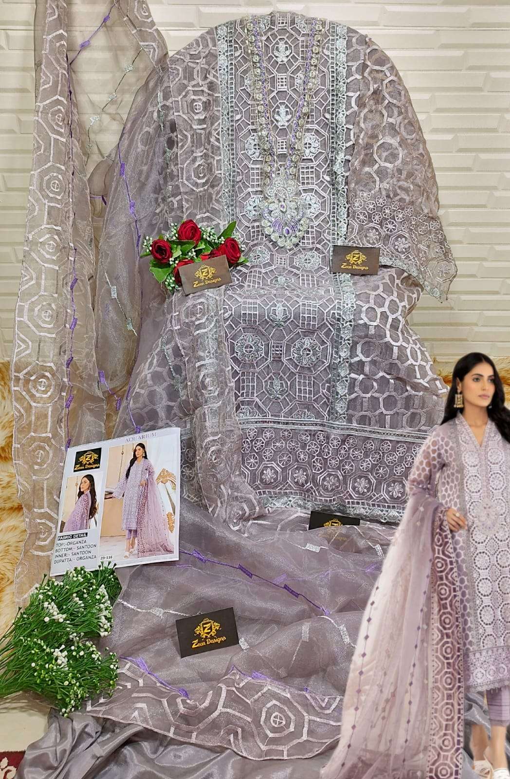AQUARIUM BY ZEEN DESIGNS DESIGNER PAKISTANI SUITS BEAUTIFUL STYLISH FANCY COLORFUL PARTY WEAR & OCCASIONAL WEAR ORGANZA EMBROIDERY DRESSES AT WHOLESALE PRICE