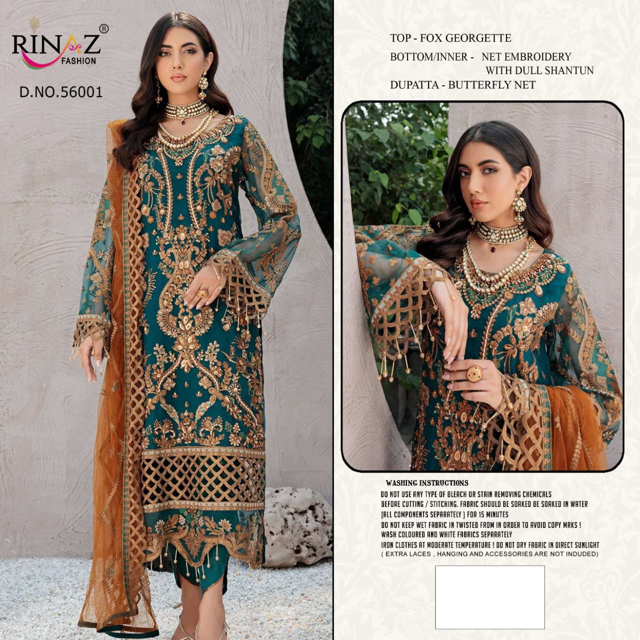 EMAAN ADEEL VOL-4 BY RINAZ FASHION 56001 TO 56004 SERIES PAKISTANI SUITS BEAUTIFUL FANCY COLORFUL STYLISH PARTY WEAR & OCCASIONAL WEAR FAUX GEORGETTE EMBROIDERY DRESSES AT WHOLESALE PRICE