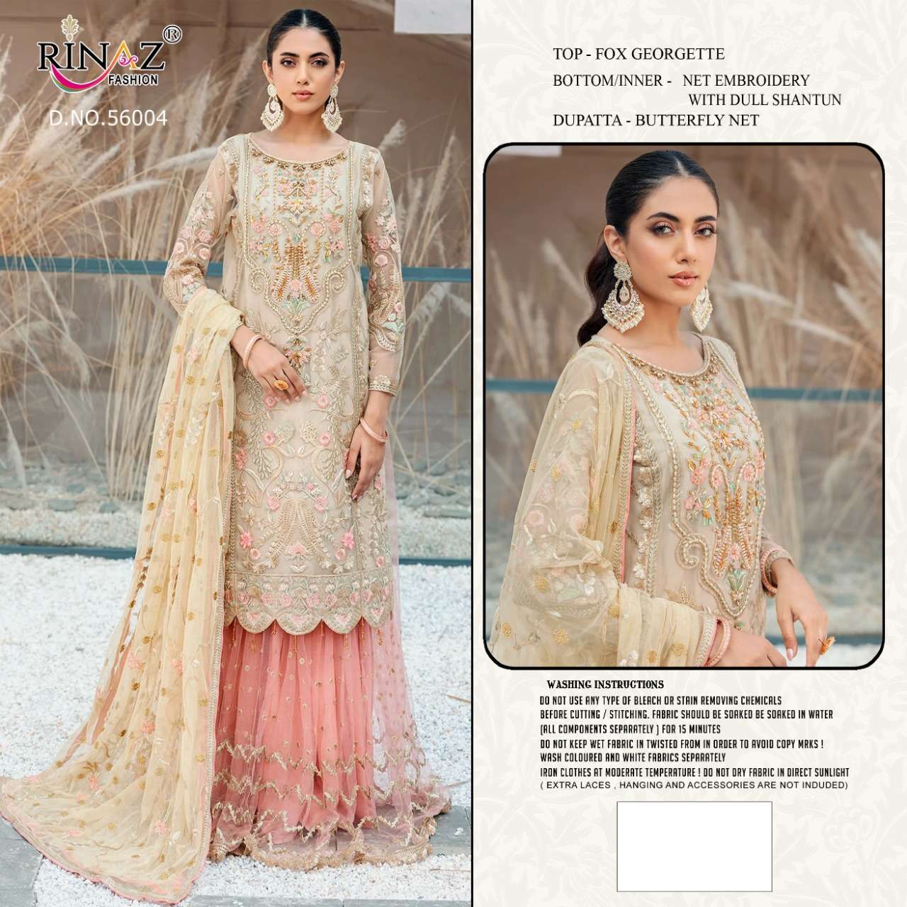 EMAAN ADEEL VOL-4 BY RINAZ FASHION 56001 TO 56004 SERIES PAKISTANI SUITS BEAUTIFUL FANCY COLORFUL STYLISH PARTY WEAR & OCCASIONAL WEAR FAUX GEORGETTE EMBROIDERY DRESSES AT WHOLESALE PRICE