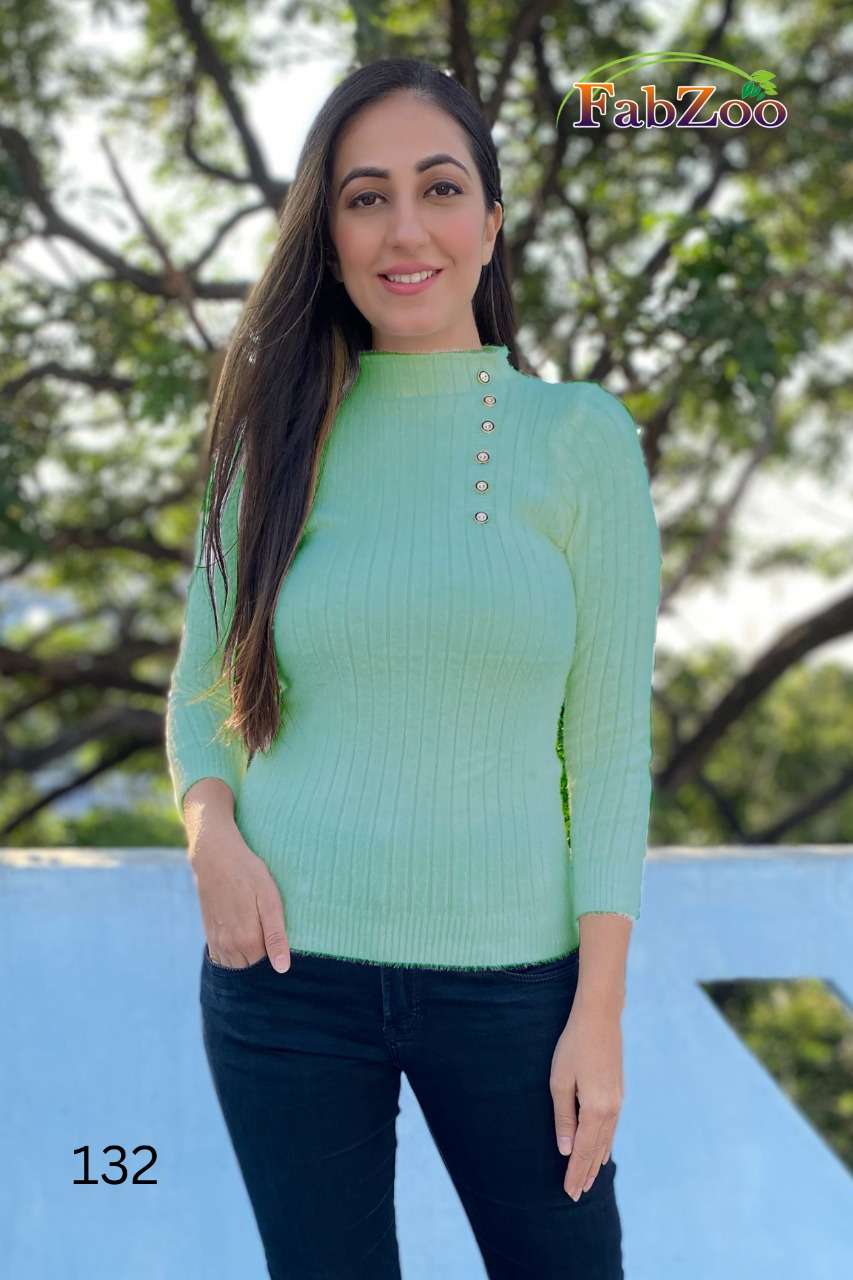 WINTER VOL-2 BY FAB ZOO 127 TO 132 SERIES DESIGNER STYLISH FANCY COLORFUL BEAUTIFUL PARTY WEAR & ETHNIC WEAR COLLECTION RABBIT WOOL TOPS AT WHOLESALE PRICE