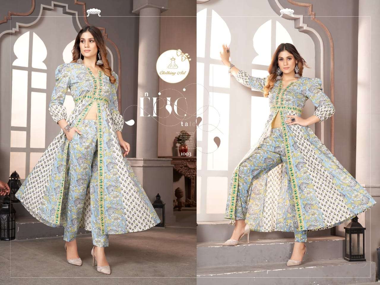 ANAMIKA BY CLOTHING ART 1001 TO 1004 SERIES DESIGNER STYLISH FANCY COLORFUL BEAUTIFUL PARTY WEAR & ETHNIC WEAR COLLECTION PURE COTTON KURTIS WITH BOTTOM AT WHOLESALE PRICE