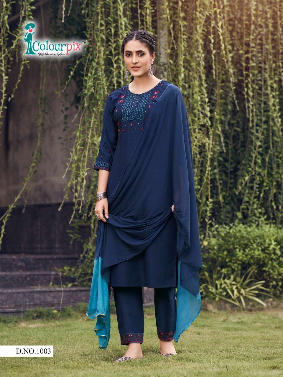 APSARA VOL-1 BY COLOURPIX 1001 TO 1004 SERIES BEAUTIFUL SUITS COLORFUL STYLISH FANCY CASUAL WEAR & ETHNIC WEAR CHINNON SILK DRESSES AT WHOLESALE PRICE