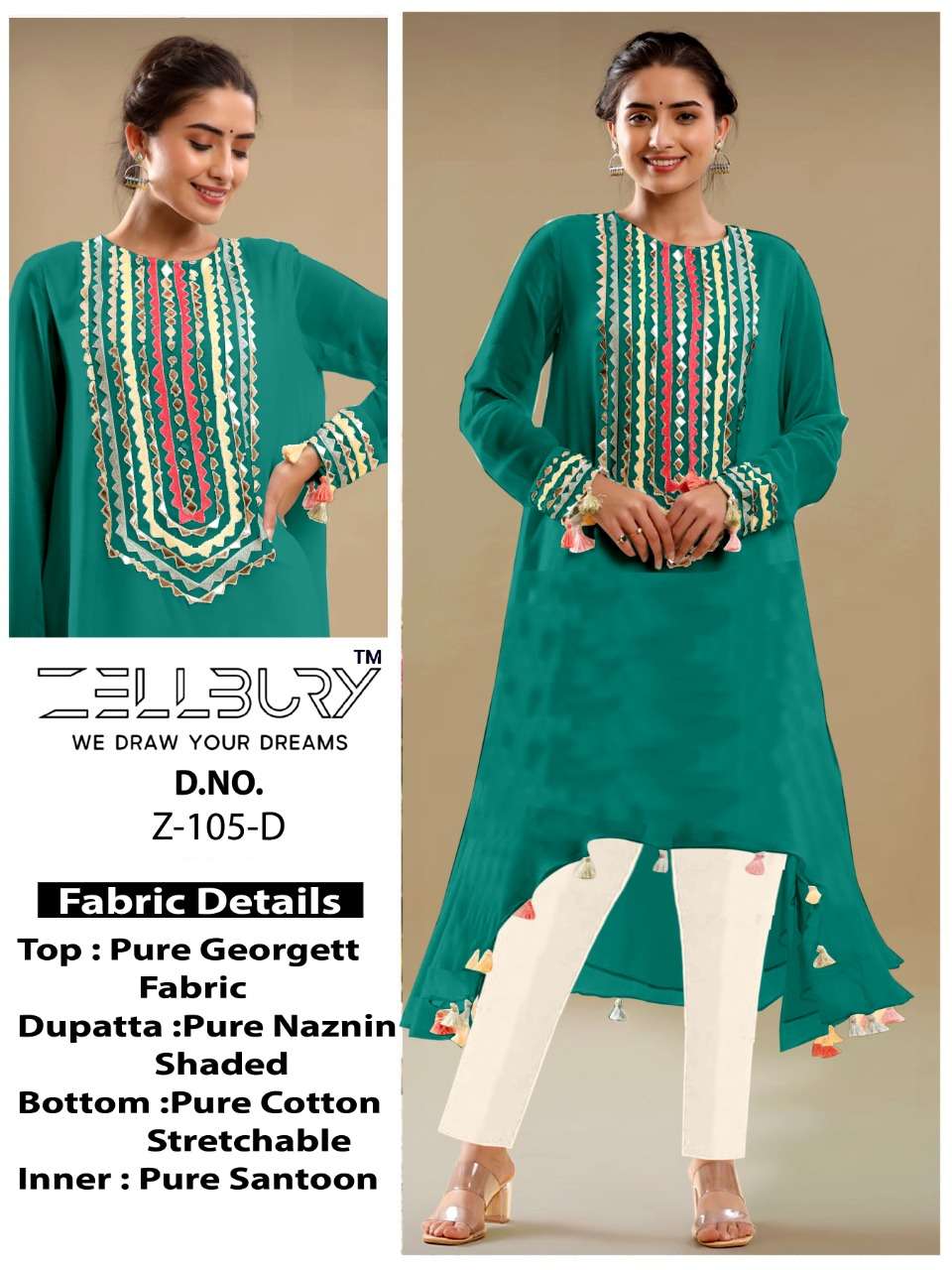 CELLBURY 105 COLOURS BY CELLBURY 105-A TO 105-E SERIES BEAUTIFUL PAKISTANI SUITS STYLISH COLORFUL FANCY CASUAL WEAR & ETHNIC WEAR PURE GEORGETTE EMBROIDERED DRESSES AT WHOLESALE PRICE