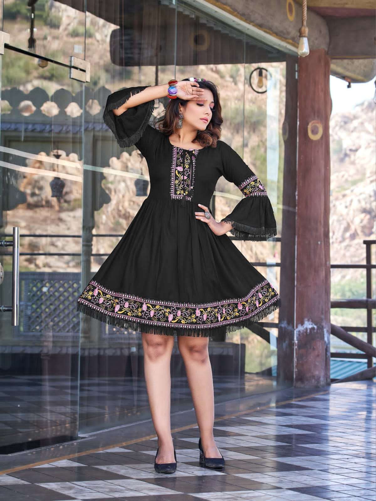 CHERRY BY OSSM 01 TO 06 SERIES BEAUTIFUL STYLISH FANCY COLORFUL CASUAL WEAR & ETHNIC WEAR RAYON SLUB KURTIS AT WHOLESALE PRICE