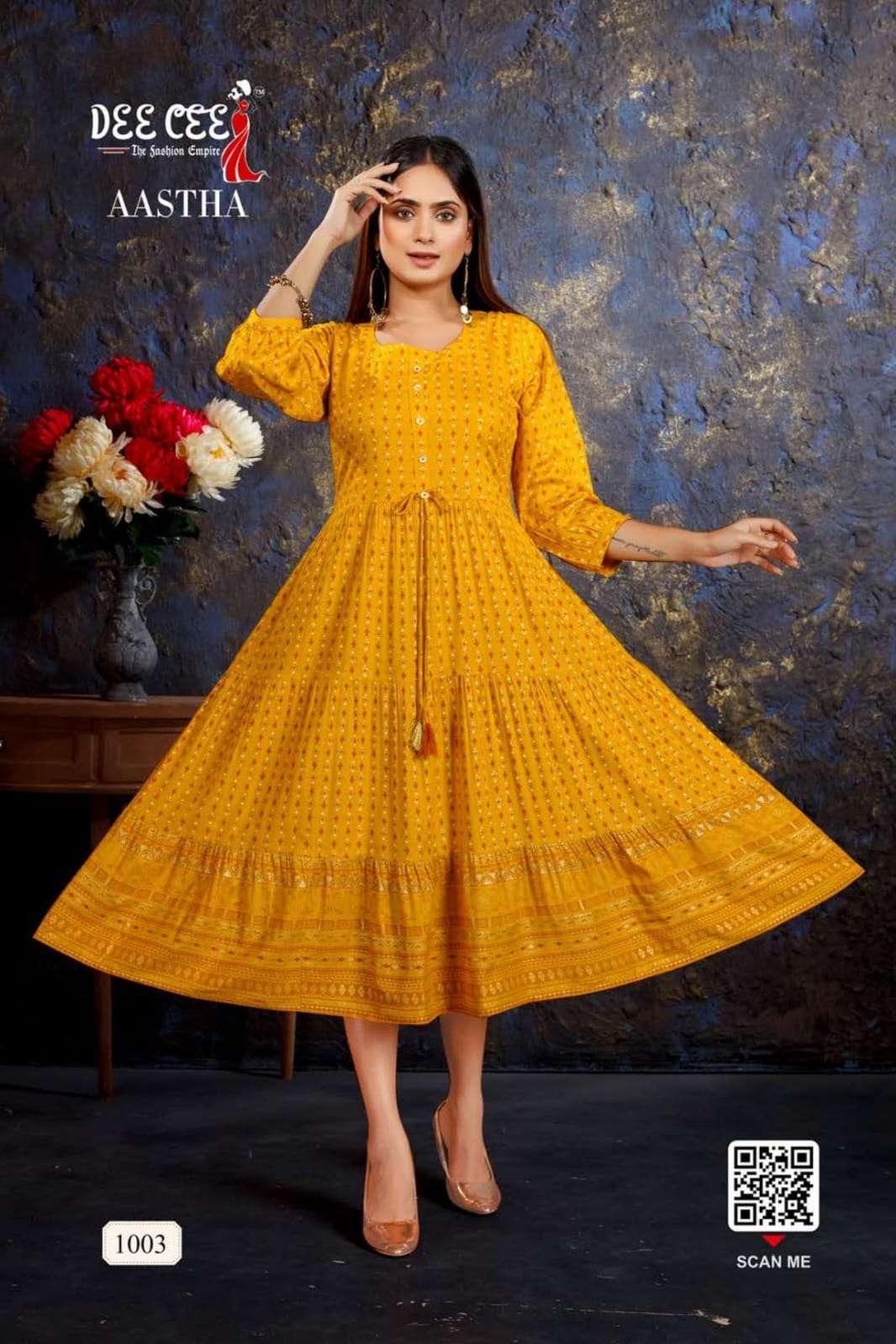 AASTHA BY DEE CEE 1001 TO 1008 SERIES DESIGNER STYLISH FANCY COLORFUL BEAUTIFUL PARTY WEAR & ETHNIC WEAR COLLECTION RAYON PRINT KURTIS AT WHOLESALE PRICE