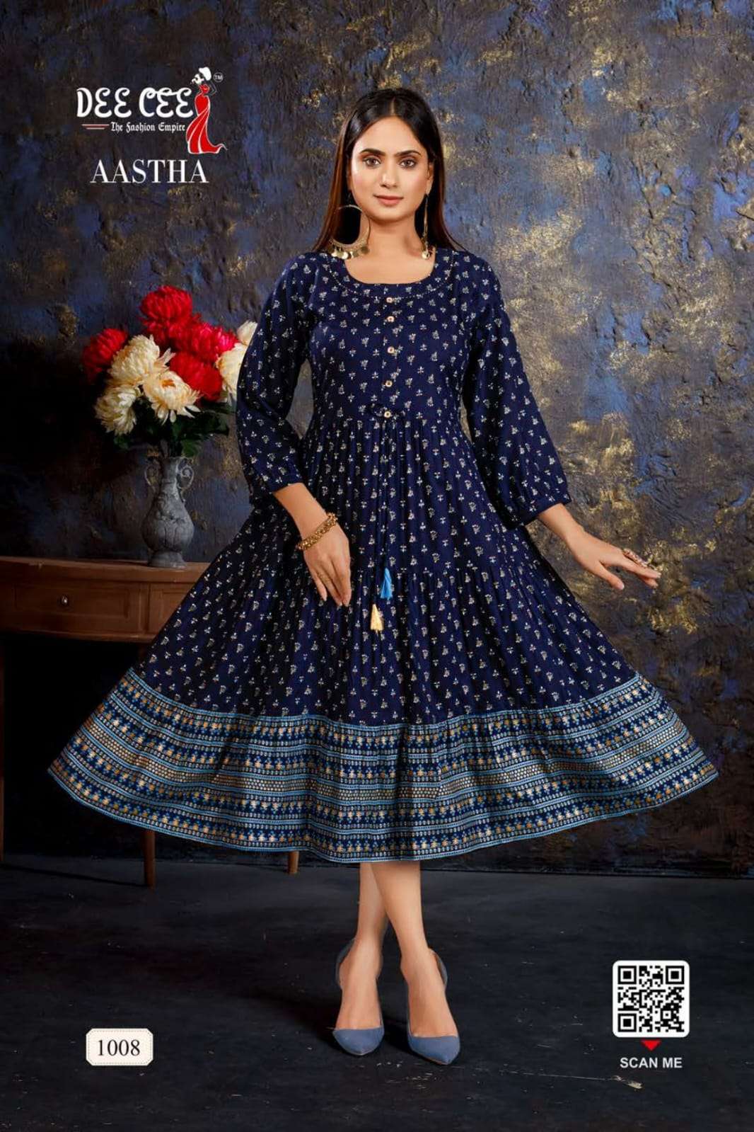 AASTHA BY DEE CEE 1001 TO 1008 SERIES DESIGNER STYLISH FANCY COLORFUL BEAUTIFUL PARTY WEAR & ETHNIC WEAR COLLECTION RAYON PRINT KURTIS AT WHOLESALE PRICE