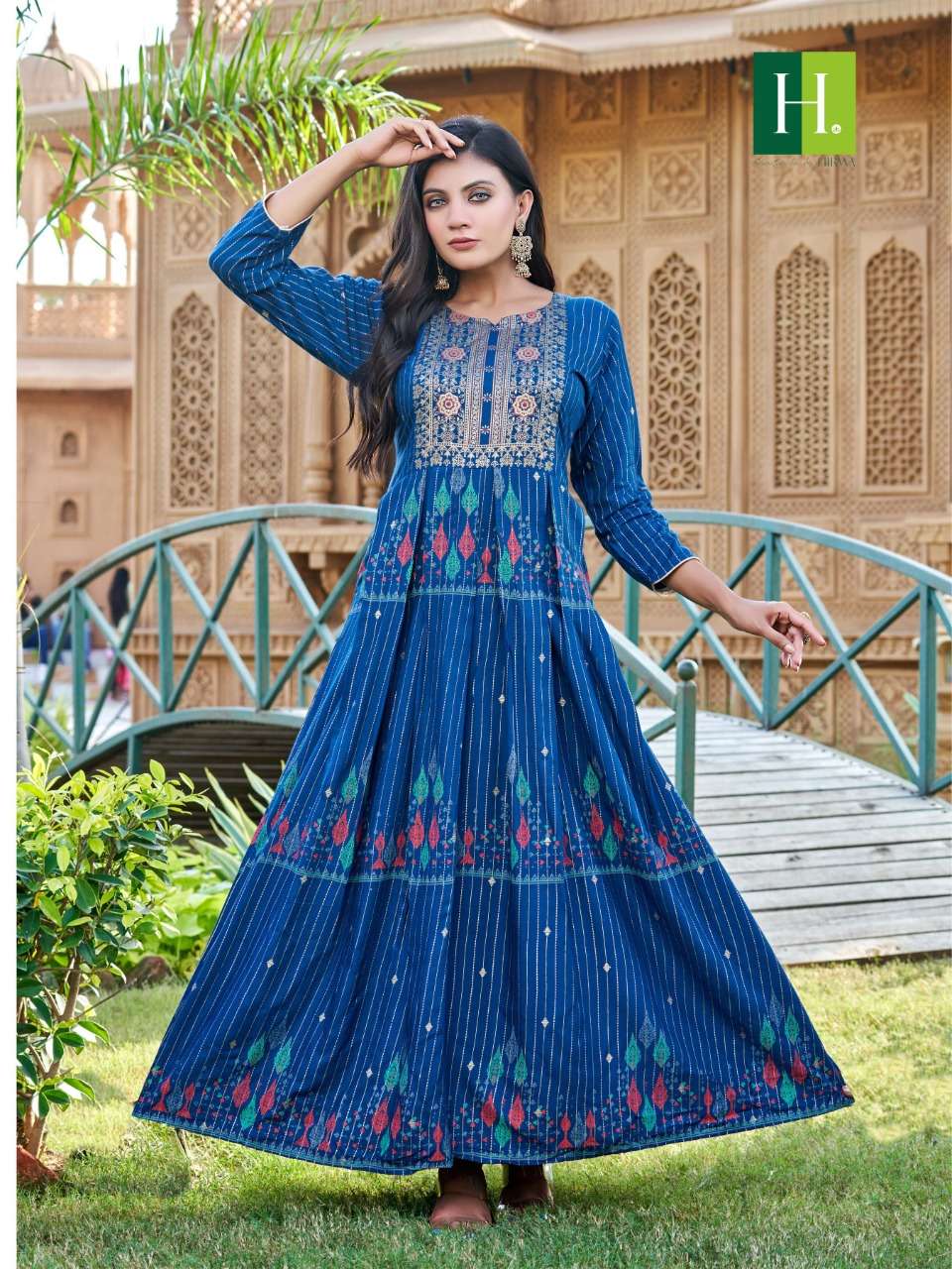 Saina By Hirwa 1001 To 1010 Series Beautiful Stylish Fancy Colorful Casual Wear & Ethnic Wear Heavy Rayon Gowns At Wholesale Price