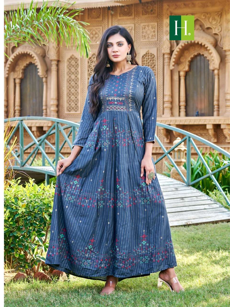Saina By Hirwa 1001 To 1010 Series Beautiful Stylish Fancy Colorful Casual Wear & Ethnic Wear Heavy Rayon Gowns At Wholesale Price