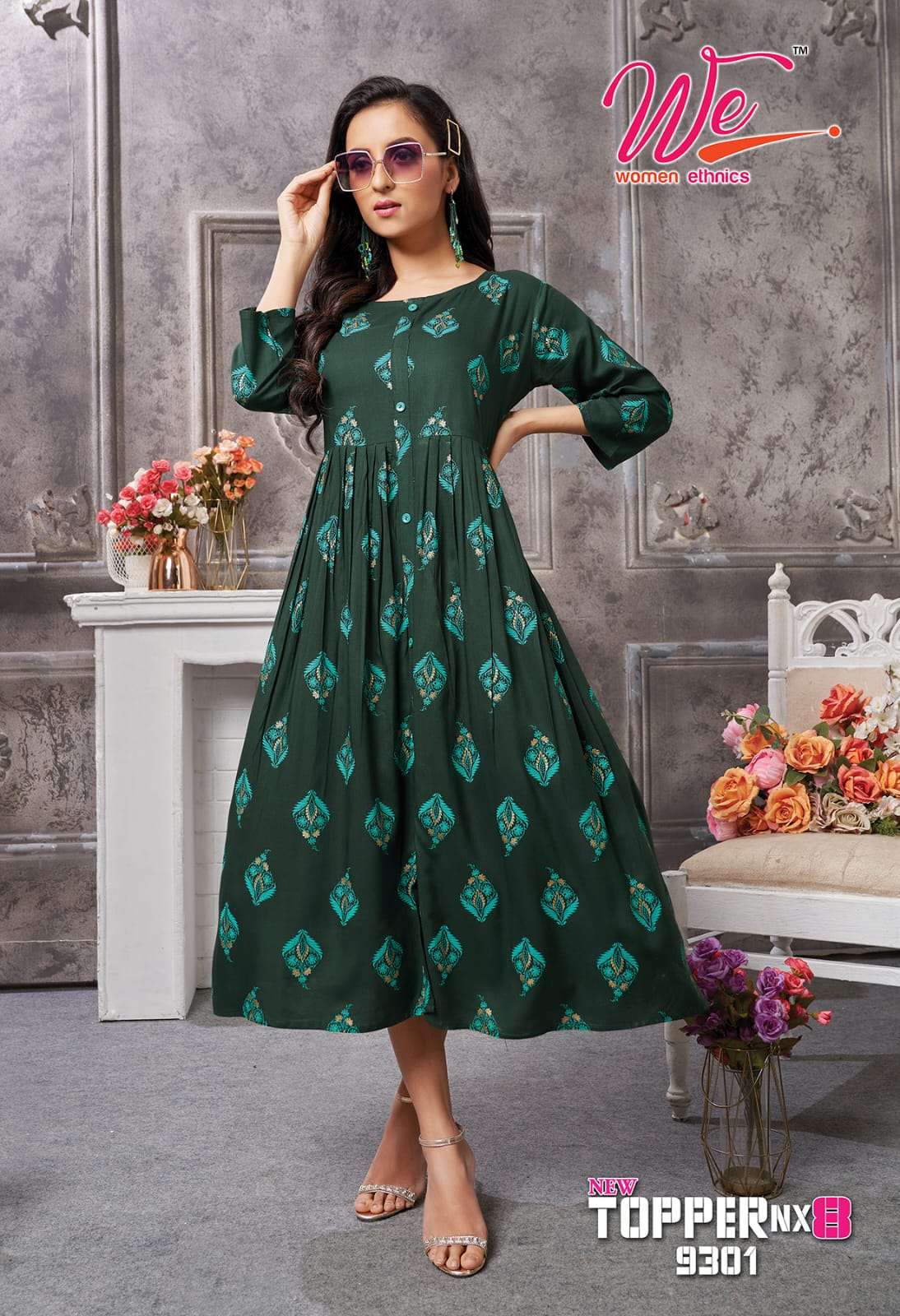 NEW TOPPER NX VOL-8 BY WOMEN ETHNICS 9301 TO 9308 SERIES BEAUTIFUL STYLISH FANCY COLORFUL CASUAL WEAR & ETHNIC WEAR RAYON KURTIS AT WHOLESALE PRICE