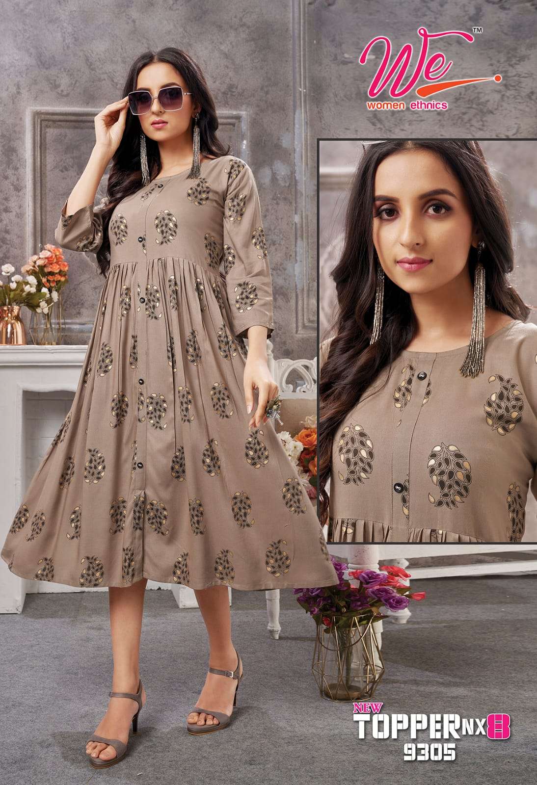 NEW TOPPER NX VOL-8 BY WOMEN ETHNICS 9301 TO 9308 SERIES BEAUTIFUL STYLISH FANCY COLORFUL CASUAL WEAR & ETHNIC WEAR RAYON KURTIS AT WHOLESALE PRICE