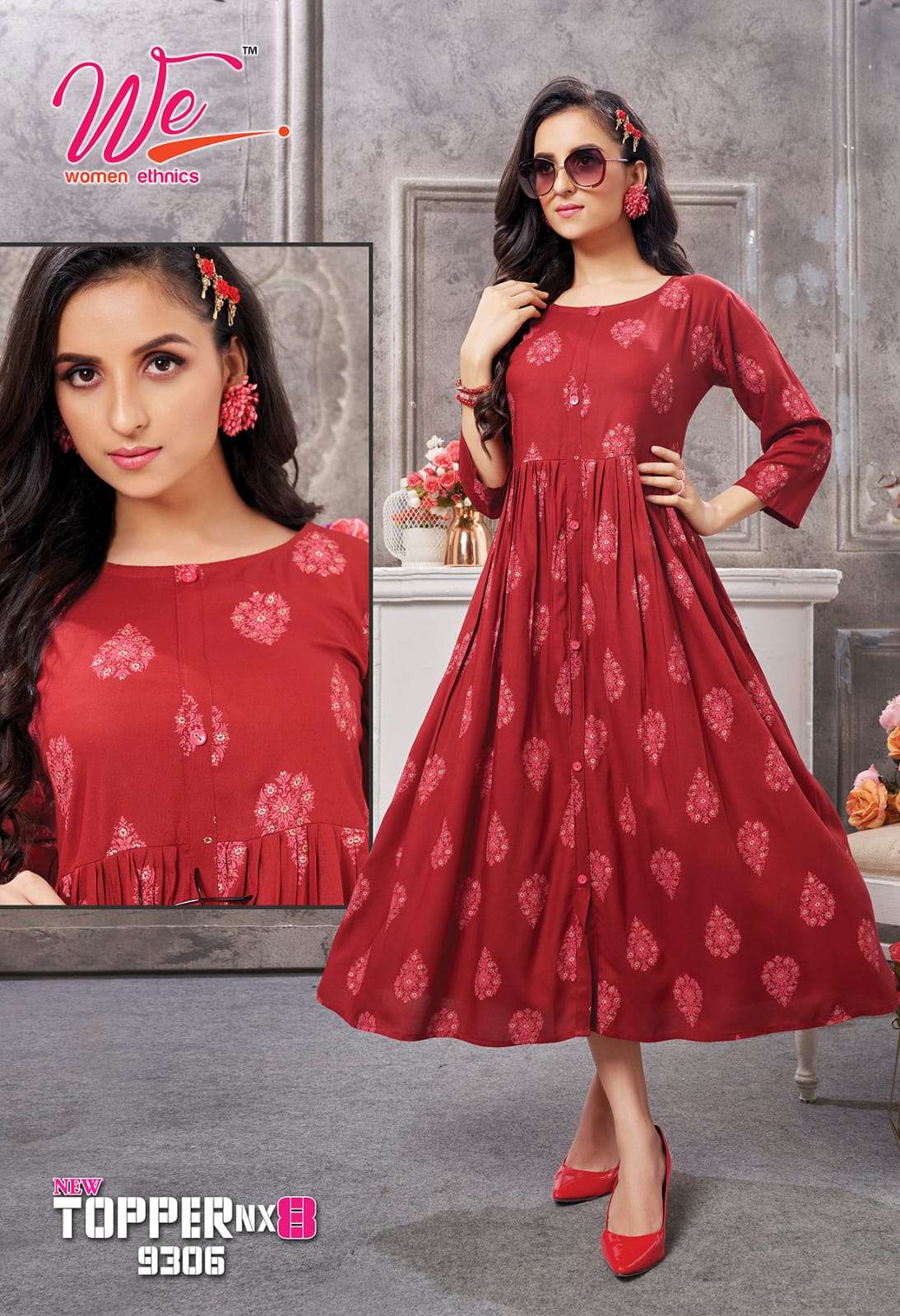 NEW TOPPER NX VOL-8 BY WOMEN ETHNICS 9301 TO 9308 SERIES BEAUTIFUL STYLISH FANCY COLORFUL CASUAL WEAR & ETHNIC WEAR RAYON KURTIS AT WHOLESALE PRICE