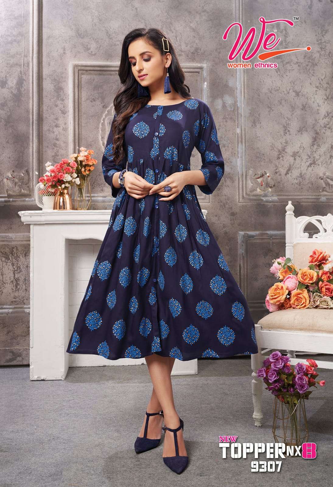 NEW TOPPER NX VOL-8 BY WOMEN ETHNICS 9301 TO 9308 SERIES BEAUTIFUL STYLISH FANCY COLORFUL CASUAL WEAR & ETHNIC WEAR RAYON KURTIS AT WHOLESALE PRICE