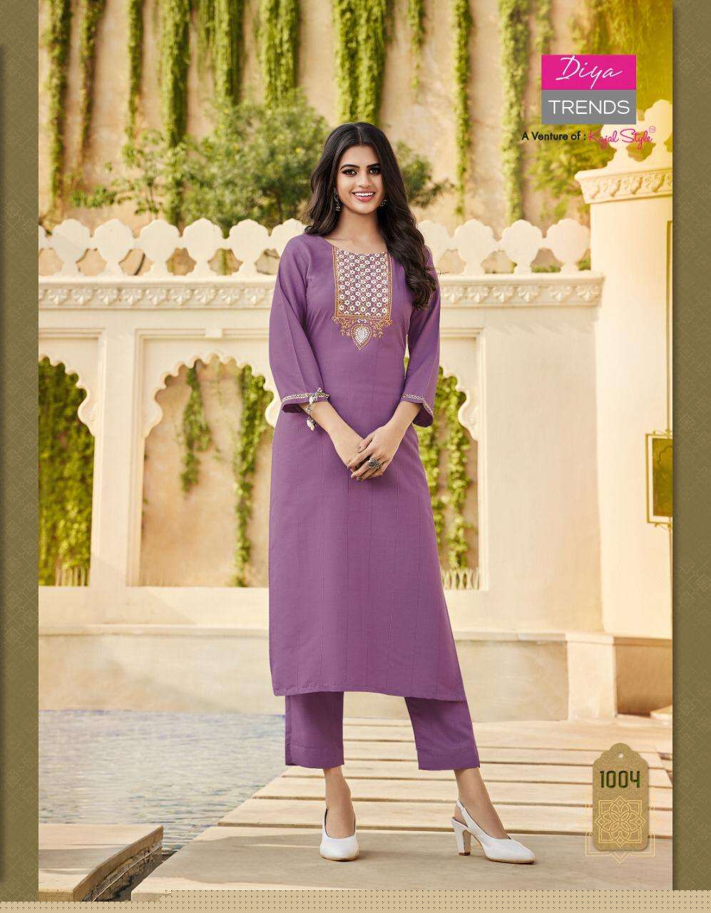 MINTRA VOL-1 BY DIYA TRENDS 1001 TO 1012 SERIES DESIGNER STYLISH FANCY COLORFUL BEAUTIFUL PARTY WEAR & ETHNIC WEAR COLLECTION RAYON KURTIS WITH BOTTOM AT WHOLESALE PRICE