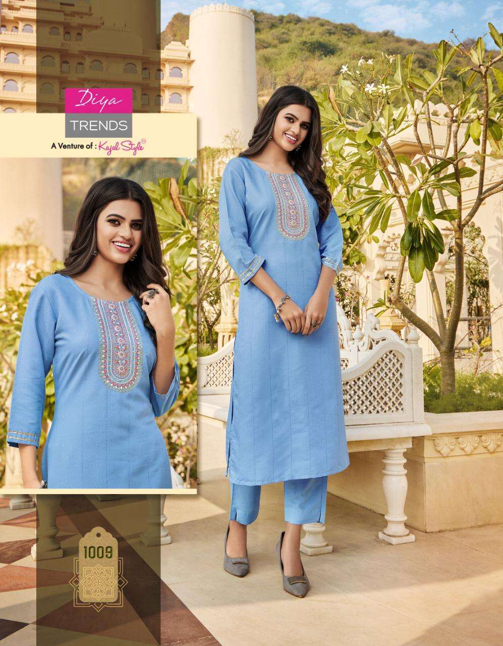 MINTRA VOL-1 BY DIYA TRENDS 1001 TO 1012 SERIES DESIGNER STYLISH FANCY COLORFUL BEAUTIFUL PARTY WEAR & ETHNIC WEAR COLLECTION RAYON KURTIS WITH BOTTOM AT WHOLESALE PRICE