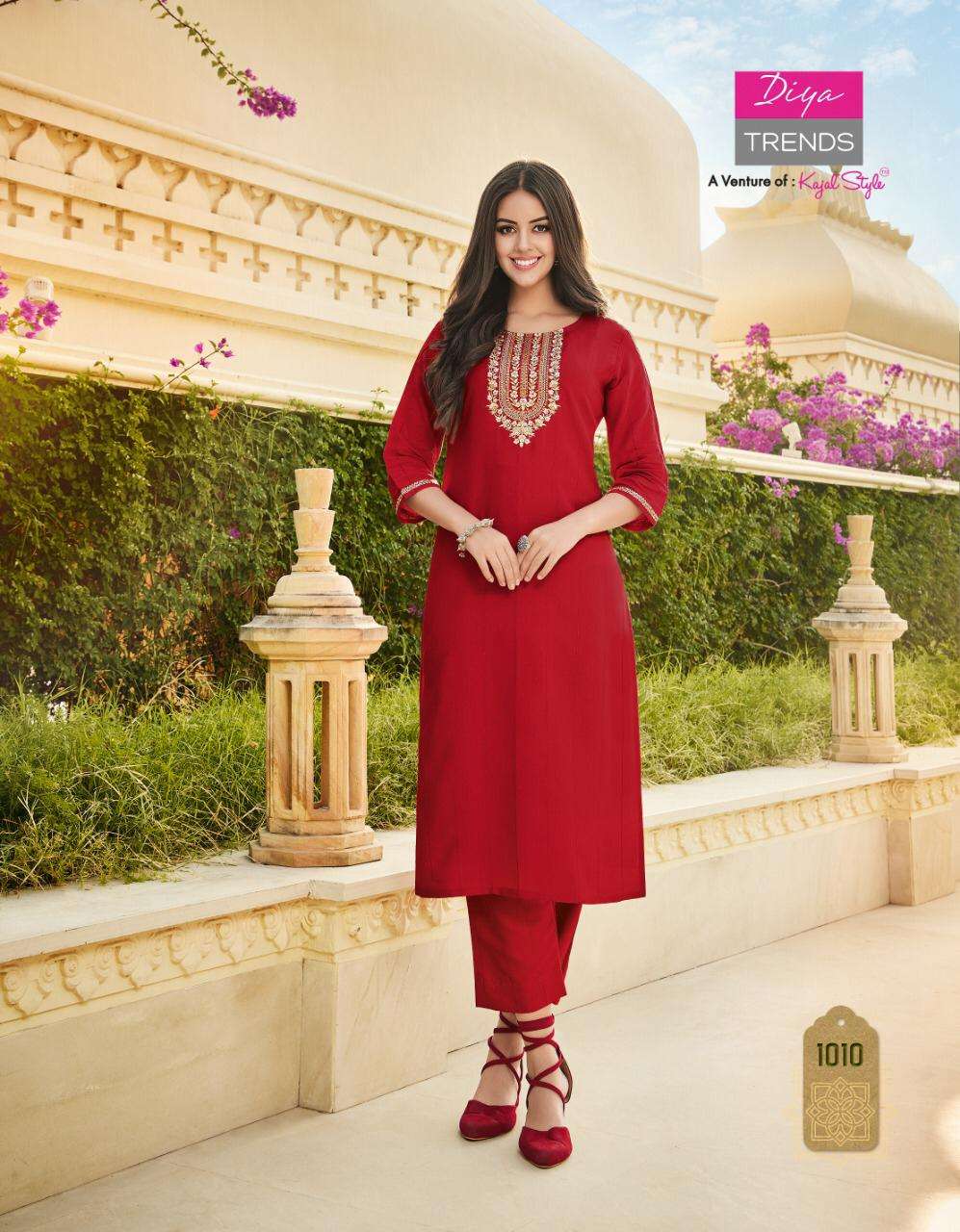 MINTRA VOL-1 BY DIYA TRENDS 1001 TO 1012 SERIES DESIGNER STYLISH FANCY COLORFUL BEAUTIFUL PARTY WEAR & ETHNIC WEAR COLLECTION RAYON KURTIS WITH BOTTOM AT WHOLESALE PRICE