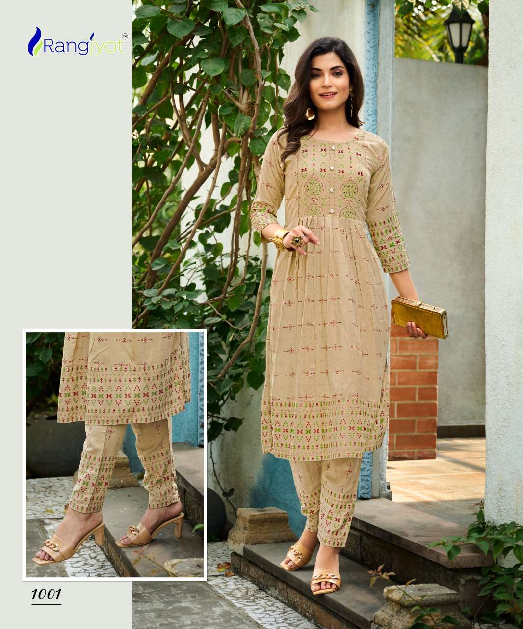 SAARVI VOL-1 BY RANGJYOT FASHION 1001 TO 1008 SERIES DESIGNER STYLISH FANCY COLORFUL BEAUTIFUL PARTY WEAR & ETHNIC WEAR COLLECTION RAYON KURTIS WITH BOTTOM AT WHOLESALE PRICE