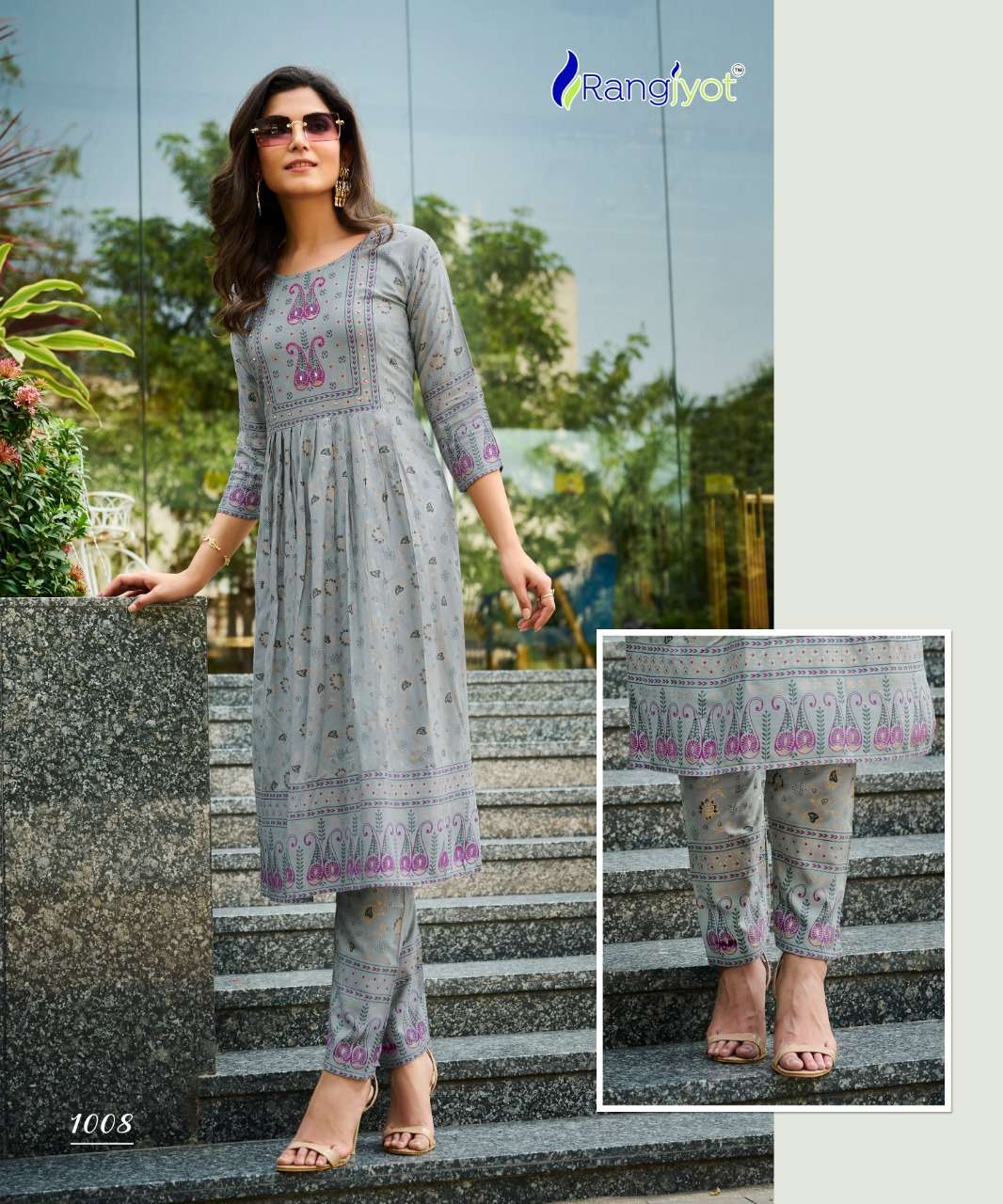 SAARVI VOL-1 BY RANGJYOT FASHION 1001 TO 1008 SERIES DESIGNER STYLISH FANCY COLORFUL BEAUTIFUL PARTY WEAR & ETHNIC WEAR COLLECTION RAYON KURTIS WITH BOTTOM AT WHOLESALE PRICE