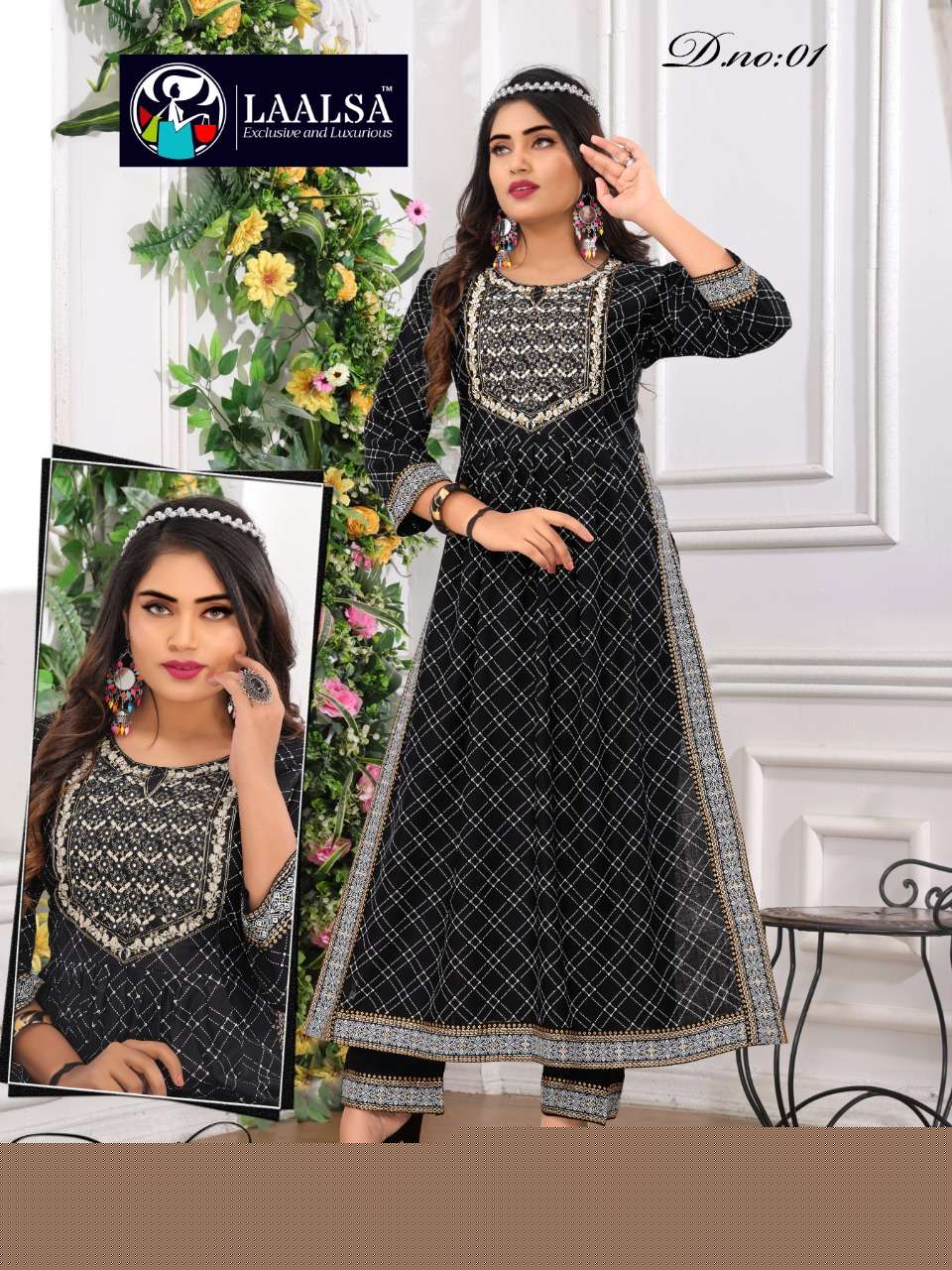 ETANIC VOL-2 BY LAALSA 01 TO 06 SERIES DESIGNER STYLISH FANCY COLORFUL BEAUTIFUL PARTY WEAR & ETHNIC WEAR COLLECTION RAYON KURTIS WITH BOTTOM AT WHOLESALE PRICE