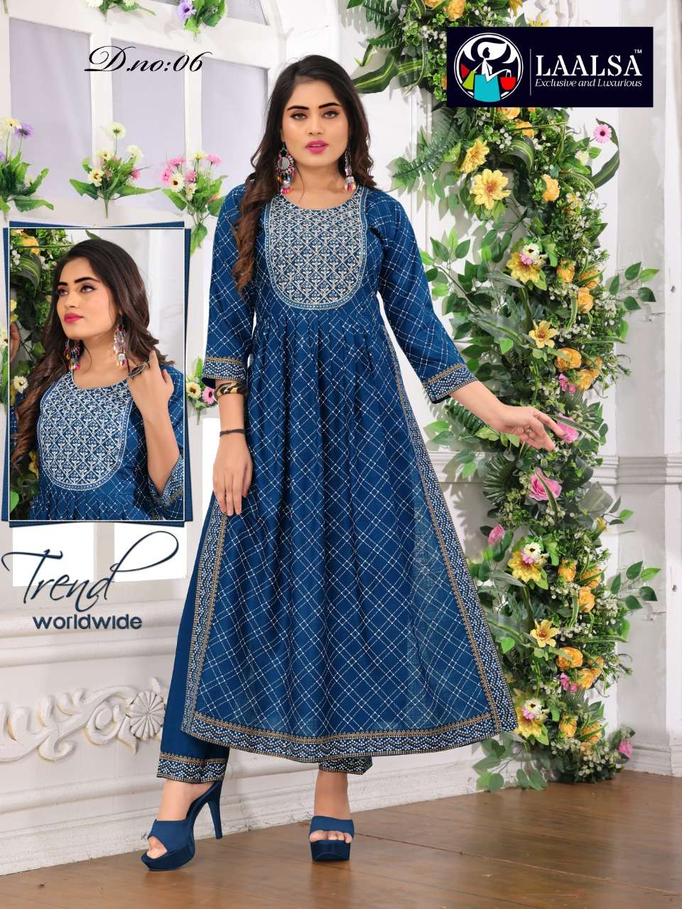 ETANIC VOL-2 BY LAALSA 01 TO 06 SERIES DESIGNER STYLISH FANCY COLORFUL BEAUTIFUL PARTY WEAR & ETHNIC WEAR COLLECTION RAYON KURTIS WITH BOTTOM AT WHOLESALE PRICE
