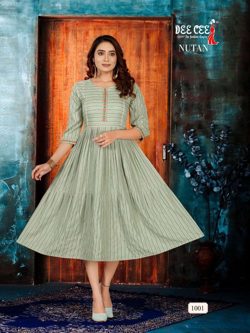 NUTAN BY DEE CEE 1001 TO 1006 SERIES DESIGNER STYLISH FANCY COLORFUL BEAUTIFUL PARTY WEAR & ETHNIC WEAR COLLECTION HEAVY RAYON KURTIS AT WHOLESALE PRICE